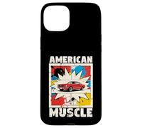 Custodia per iPhone 15 Plus American Muscle Car Lovers Comic Style Auto Mechanic
