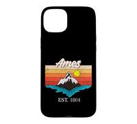 Custodia per iPhone 15 Plus Ames Home Città Vintage Tramonto USA Vacanza