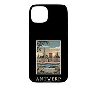 Custodia per iPhone 15 Plus Anversa, Belgio, fronte fiume, orizzonte, viaggio, arte