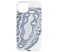 Custodia per iPhone 15 Plus Architetto campo da golf stampa blu - regalo divertente golfisti uomo caverna