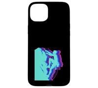 Custodia per iPhone 15 Plus Arrampicata moderna di Glitch Art Rock Climber Silhouette