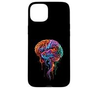 Custodia per iPhone 15 Plus Arte fluida astratta di anatomia del cervello colorato