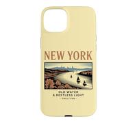 Custodia per iPhone 15 Plus Arte Vintage di New York: Acqua e Luce Inquieta