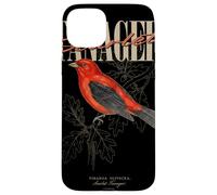 Custodia per iPhone 15 Plus Arte vintage Scarlet Tanager Bird Watching Nature Love Birds