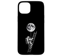 Custodia per iPhone 15 Plus Astronauta Holding Earth Balloon Black and White Space Art