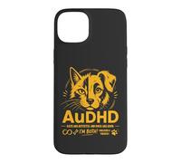 Custodia per iPhone 15 Plus AuDHD Autismo e ADHD Cat Dog entrambi divertenti