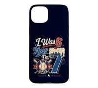 Custodia per iPhone 15 Plus Avevo 6 anni Ora ho 7 anni 7th Birthday Boys Ice Cream Drip Baseball