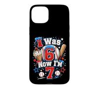 Custodia per iPhone 15 Plus Avevo 6 anni Ora ho 7 anni 7th Birthday Boys Ice Cream Drip Baseball