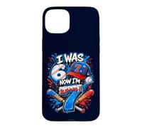 Custodia per iPhone 15 Plus Avevo 6 anni Ora ho 7 anni 7th Birthday Boys Ice Cream Drip Baseball
