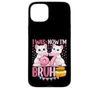 Custodia per iPhone 15 Plus Avevo 6 anni ora sono 7 Kitten Funny Six Seven Meme 7th Birthday