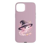 Custodia per iPhone 15 Plus Axolotl - Cappello magico da mago per Halloween, fantasia kawaii