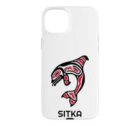 Custodia per iPhone 15 Plus Balena orca nativa americana dell'Alaska