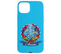 Custodia per iPhone 15 Plus Bandiera dell'Alaska Alpine Forget Me Not Patriotic Proud Alaska USA
