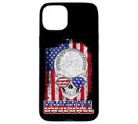 Custodia per iPhone 15 Plus Baseball American Flag Skull Sunglass Patriotic 4th July