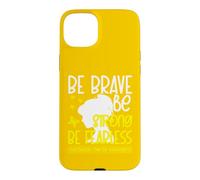 Custodia per iPhone 15 Plus Be Brave Be Strong Be Fearless Childhood Cancer Awareness