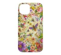 Custodia per iPhone 15 Plus Bees Boho Wildflowers foglie e vetro colorato floreale