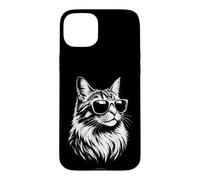 Custodia per iPhone 15 Plus Bel gatto con occhiali da sole