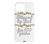 Custodia per iPhone 15 Plus Benedetto da Dio per 100 anni, 100° compleanno vintage