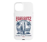 Custodia per iPhone 15 Plus Biarritz France Surf Summer - Stampa invecchiata