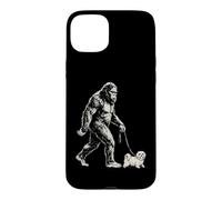 Custodia per iPhone 15 Plus Bigfoot Walking - Girello maltese divertente per cani