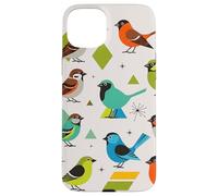 Custodia per iPhone 15 Plus Bird Art Mid Century Midcentury Retro Atomic Age Space