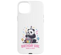 Custodia per iPhone 15 Plus Birthday Girl Design Panda Cupcake Esprimi un desiderio