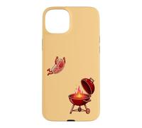 Custodia per iPhone 15 Plus Bistecca volante Immersione BBQ Grigliare cibo Umorismo