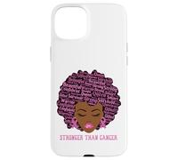Custodia per iPhone 15 Plus Black Women Queen Stronger Than Breast Cancer Pink Ribbon