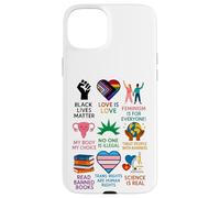 Custodia per iPhone 15 Plus BLM Human Rights Feminism Trans Science Books LGBTQ Kindness