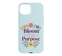 Custodia per iPhone 15 Plus Bloom With Purpose Inspirational Floral Citazione