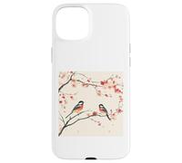 Custodia per iPhone 15 Plus Blossom Japan - Uccello artistico su ramo fiori di ciliegio