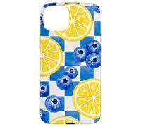 Custodia per iPhone 15 Plus Blu Costa Limone Mirtillo Italiano Mosaico Estate Pattern