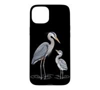Custodia per iPhone 15 Plus Blue Airone Pulcino Aironi giovanili Birdwatcher