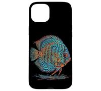 Custodia per iPhone 15 Plus Blue Discus Fish Acquario Fishkeeper
