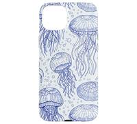 Custodia per iPhone 15 Plus Blue Jellyfish Ocean Pattern Aquatic Marine Life