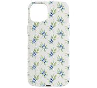 Custodia per iPhone 15 Plus Blueberry Branch Pattern Botanical Garden Natura Estetica