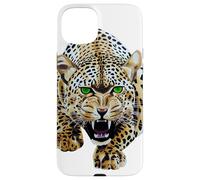 Custodia per iPhone 15 Plus Bold Leopard Wildlife Jungle Vibes, arte vintage con stampa leopardata