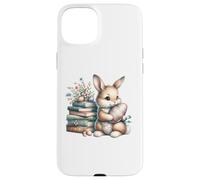 Custodia per iPhone 15 Plus Bookish Easter Bunny Reading Book Every Bunny Loves to Read