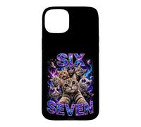 Custodia per iPhone 15 Plus Bootleg Six Seven Meme Space Galaxy - Simpatici gatti