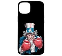 Custodia per iPhone 15 Plus Boxe patriottica con Sam e Cool Top Hat Uncle