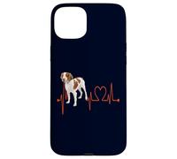 Custodia per iPhone 15 Plus Brittany Dog Heartbeat ECG I miei cani sono il mio cardio