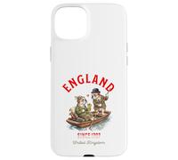 Custodia per iPhone 15 Plus Bulldog inglese cani coppia innamorata drink barca Inghilterra