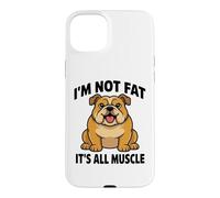 Custodia per iPhone 15 Plus Bulldog inglese Im Not Fat Its All Muscle Dog Humor
