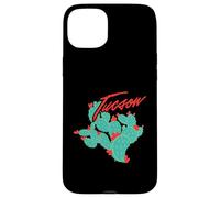 Custodia per iPhone 15 Plus Cactus dell'Arizona con fiori rossi Tucson Vintage Souvenir