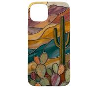 Custodia per iPhone 15 Plus Cactus di vetro colorato Artful Trendy