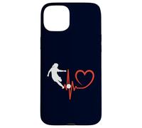 Custodia per iPhone 15 Plus Calcio Ragazza Battito Cuore Giocatore Femminile Calci Passione