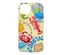 Custodia per iPhone 15 Plus California Coastal Seafood Collage Retro Beach Food Art