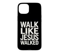 Custodia per iPhone 15 Plus Cammina come Gesù camminava fede devoto religioso cristiano