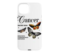Custodia per iPhone 15 Plus Cancro, zodiaco, farfalla, trio, vendemmia, illustrazione