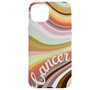 Custodia per iPhone 15 Plus Cancro Zodiaco Retro Onde Astrologia Segno Vintage Colori